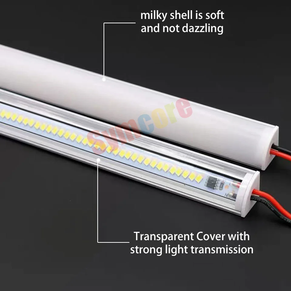 4pcs LED Cabinet Bar Light AC220V 30cm 40cm 50cm 60cm V shape Triangle Wall Corner Hard Rigid Strip Kitchen Cabinet Lamp