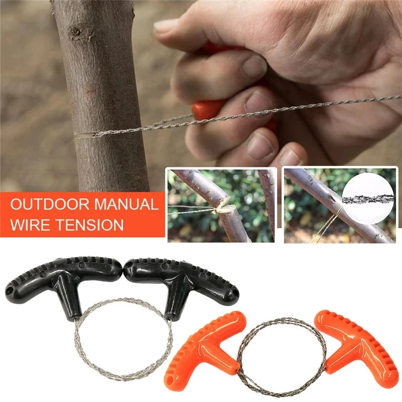 

Outdoor Emergency Survive Tool Manual Hand Steel Rope Chain Saw Camping Tent Travel Portable Stainless Steel Camping Saw