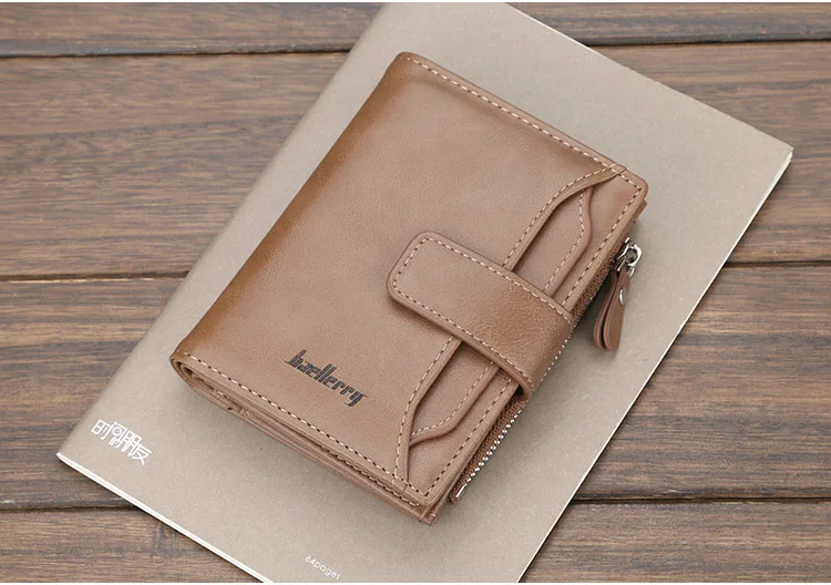 Name Gravur Männer Kurze Brieftaschen Große Kapazität Zipper Münzfach Foto Halter Hohe Qualität Karte Clips Für Männer – Detail 16