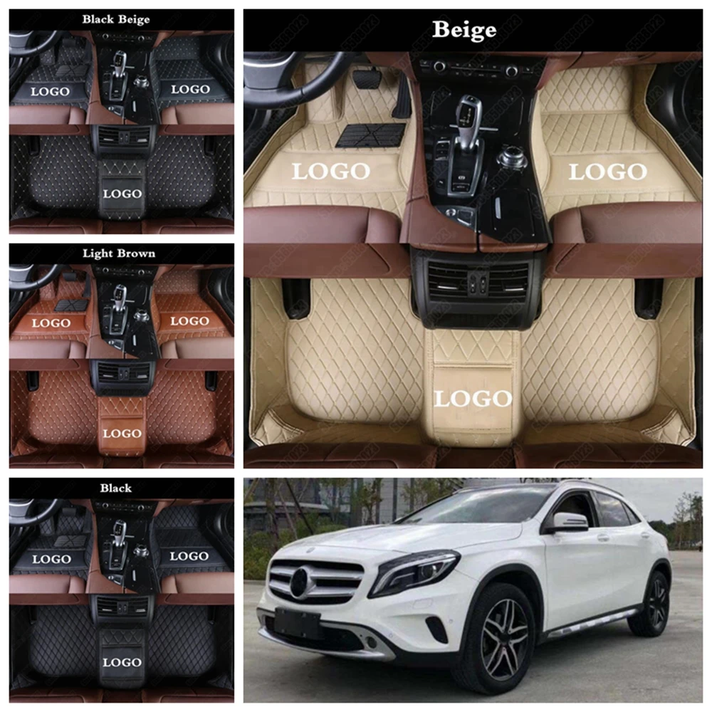 

Автомобильные коврики на заказ для Mercedes Benz GLA180 GLA200 GLA250 GLA45 AMG, пыленепроницаемые кожаные черные коврики для ног, автомобильные коврики Suvs