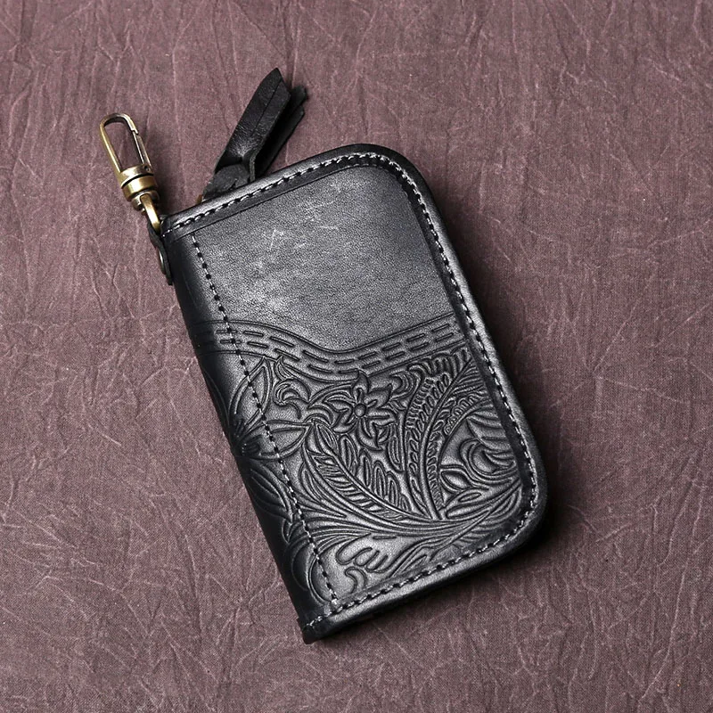 NZPJ männer Leder Schlüssel Tasche, Die Erste LayerOf Rindsleder, Damen Geldbörse, multi-funktionale Vintage Pflanzlich Gegerbtem Leder ID Tasche. – Detail 22