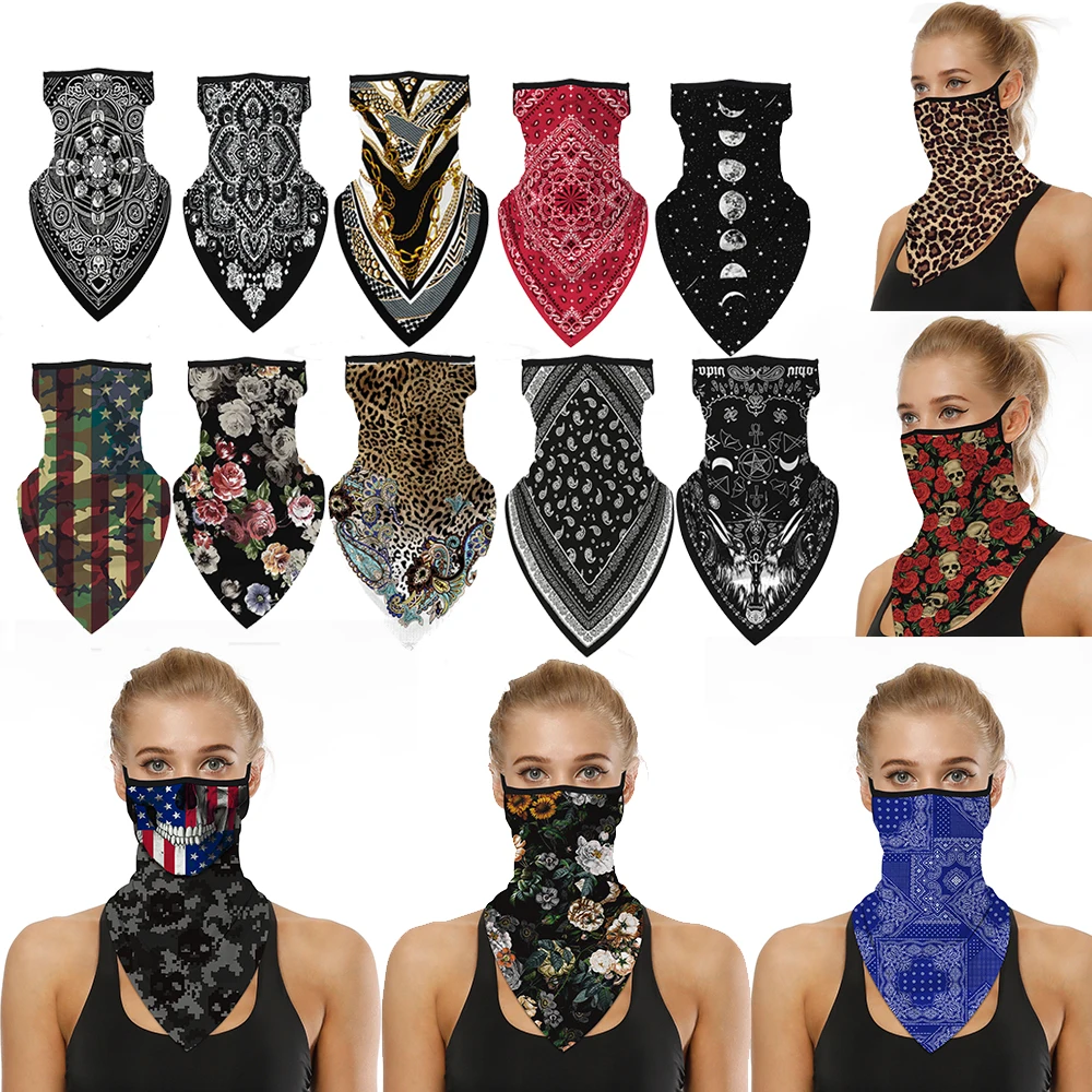 1PC Floral Print Multi-Function Scarf Neck Cover Face Mask Cycling Balaclava Bandana Scarf Cap Headwear Outdoor Sport Accessory