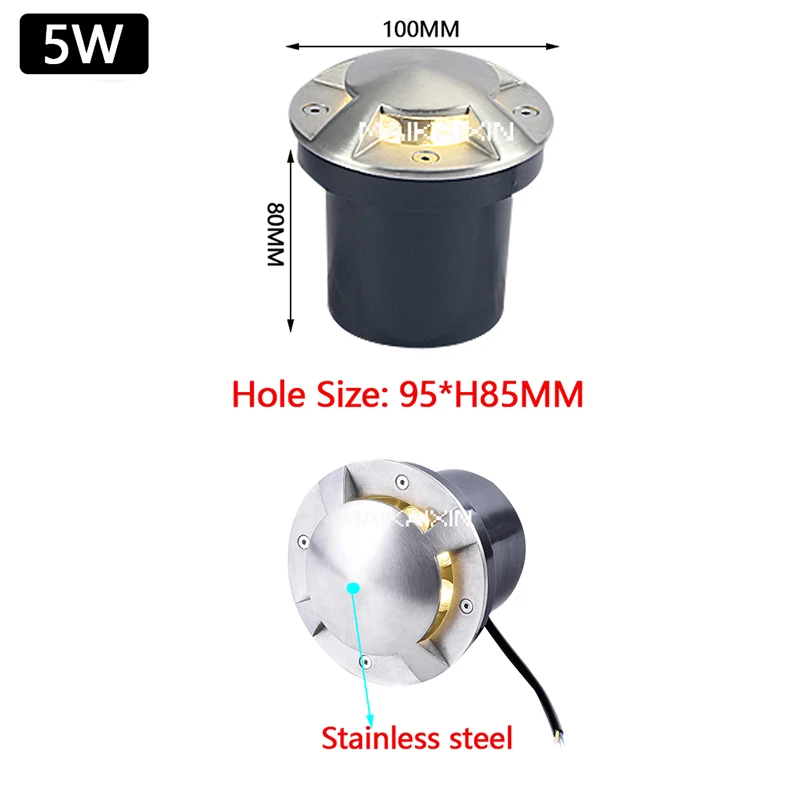 Waterproof Led Light Garden Underground 3W 5W IP68 Outdoor Deck Sidewalk Path Spot Recessed Landscape Lamp 110V220V DC12V24V