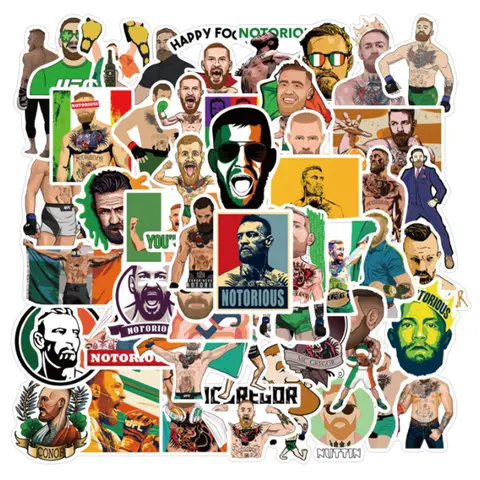 10/30/50pcs   Fighting Athlete Connor Mcgregor Graffiti Stickers Boxing Champion Waterproof Skateboard Travel Suitcase Phone