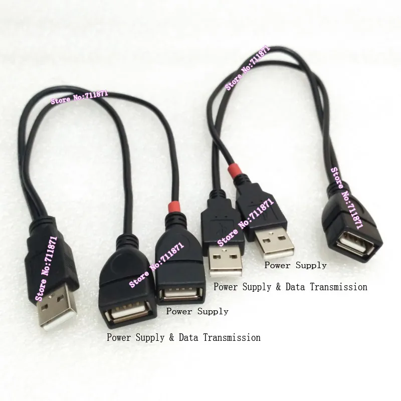 One Female Double Usb2.0 Line cable one to two Male Female Usb Power Supply Date Cable One Male Double Female USB2.0 Cable Line