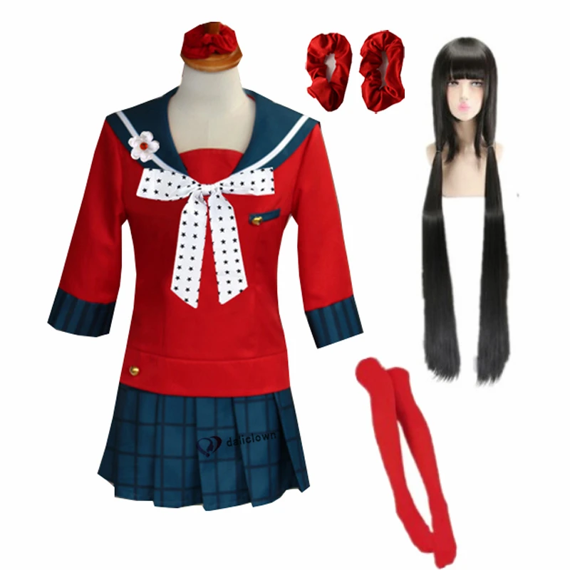 Danganronpa V3ฆ่าฮาโลวีนเครื่องแต่งกายสำหรับผู้หญิง Harmony Harukawa Maki โรงเรียน Uniform ชุดคอสเพลย์