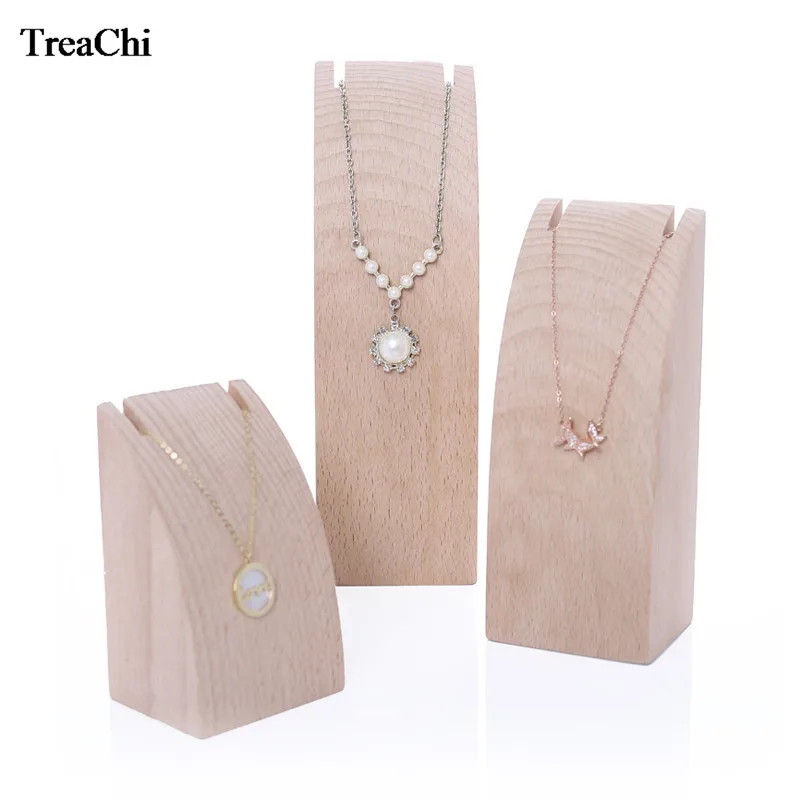 Solid Wood Jewelry Display - Necklace & Earring Holder, Hanging Pendant Stand, Bracelet/Watch Organizer, Window Showcase
