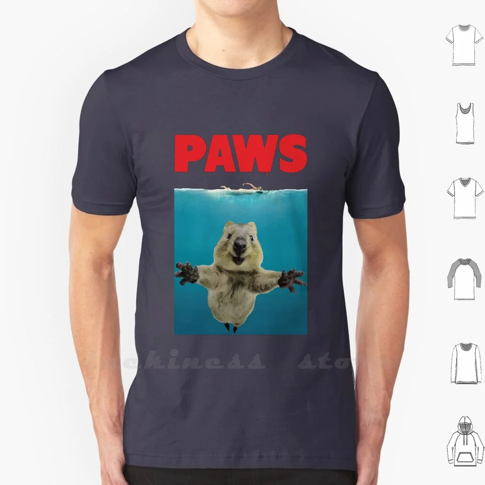 Paws Quokka Funny Animal T Shirt 6Xl Cotton Big Size Quokka Paw Jaws Shark Quokka Lovers Pet Animal Cute Australia Teddy Bear