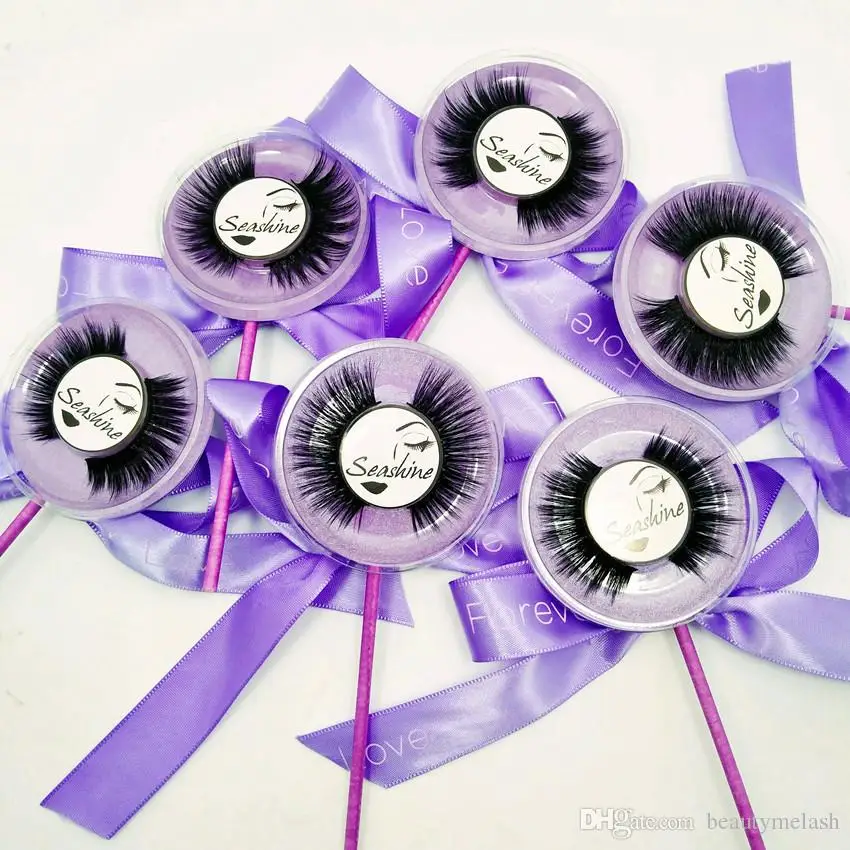 Seashine 5D Mink Strip Lashes Lollipop Mix Color EyeLashes Private Lable For Buyer Free Shipping