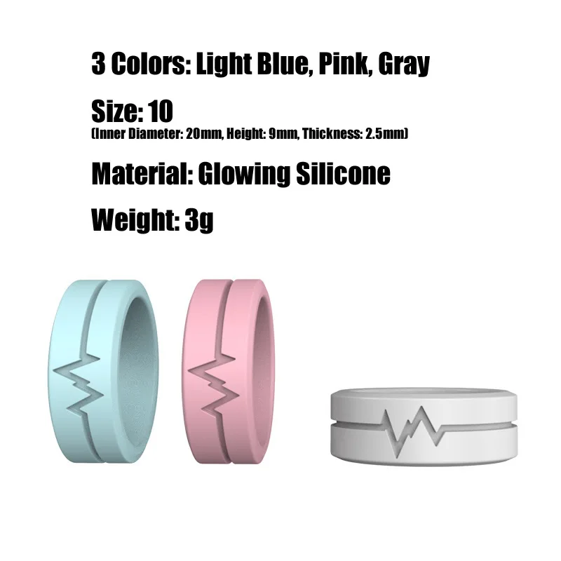 Creative Luminous Silicone Ring Self Defense Glowing Ring For Women Men Party Dance Night Running Outdoor Camp Safety EDC Tool