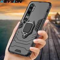 KEYSION Shockproof Armor Case for Xiaomi Mi Note 10 Mi 9 Pro Holder Car Ring Phone Back Cover for Xiaomi Mi 9 Lite mix 2 CC9 Pro