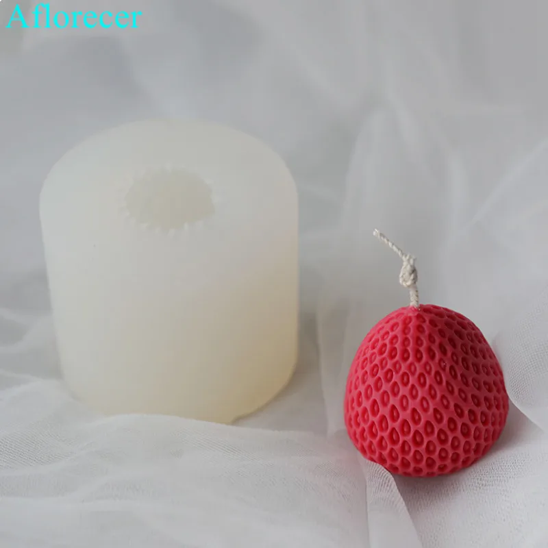 Big Strawberry Candle Mold simulation Strawberry Candle Silicone Mold Chocolate Mold DIY Soap Mold