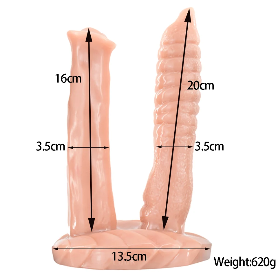 ROUGH BEAST  Double Dildos Female Masturbation Massager Huge Fist Dildo Anal Plug Toys  with Sucker Cup Sex Toys for Women