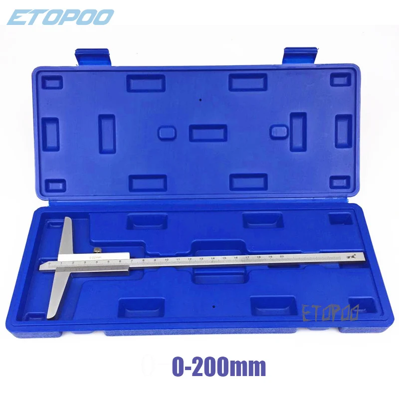 0-150/200/300mm 0.02mm Depth vernier caliper Depth Gauge with box Stainless Steel Micrometer Metric Gauge Measuring Tools