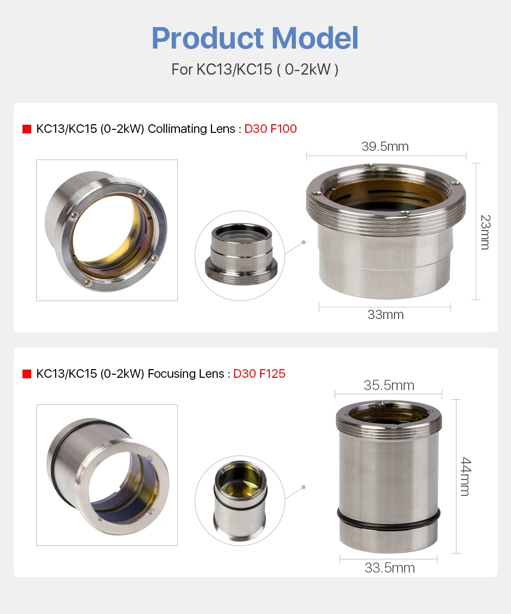 Ultrarayc Faser Laser Fokus Objektiv D30 F100 F125mm mit Objektiv Halter für WSX KC13 KC15 Laser Schneiden Kopf – Detail 2