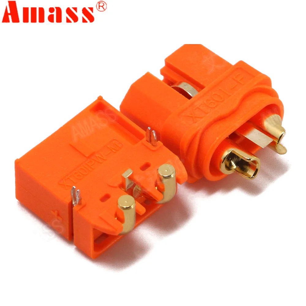 5/10 pair AMASS XT60 2+1 Connector With Signal Pin XT60IPW XT60I Horizontal Rectangular Plate Plug Two Core Version For Rc Parts