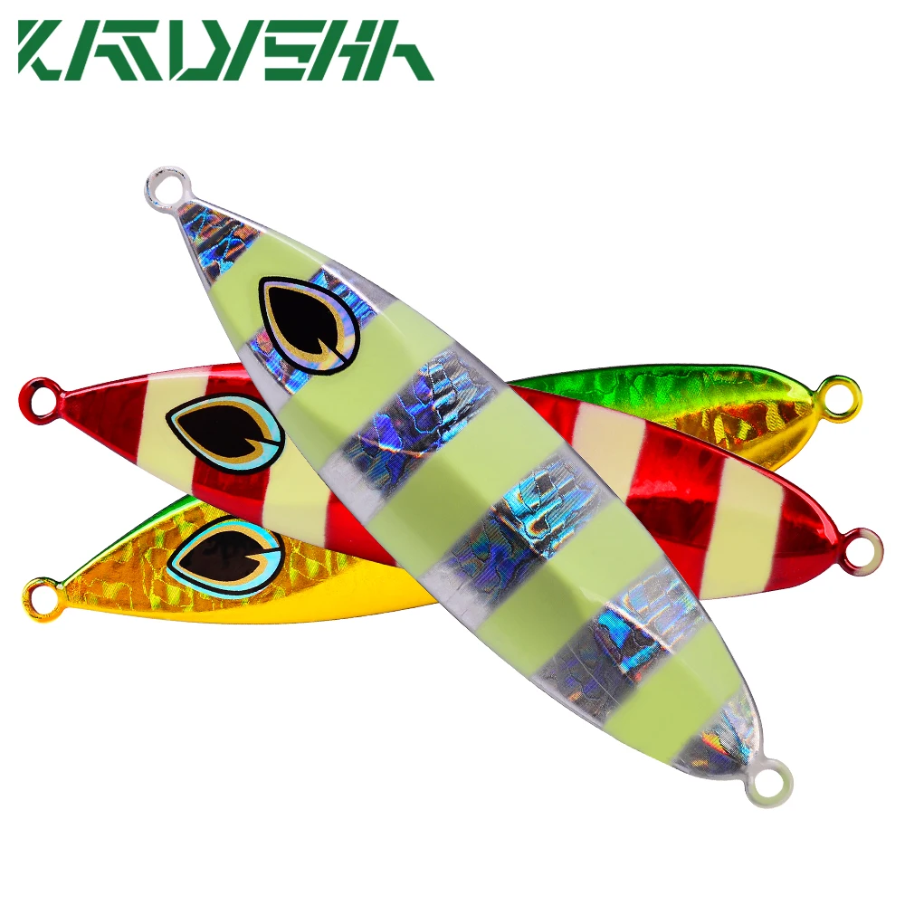 KATYUSHA 5pcs/lot Metal Jig Spoon Lures 80g-100g-120g Artificial Baits Shore Slow Jigging Super Hard Bass Fishing Lures