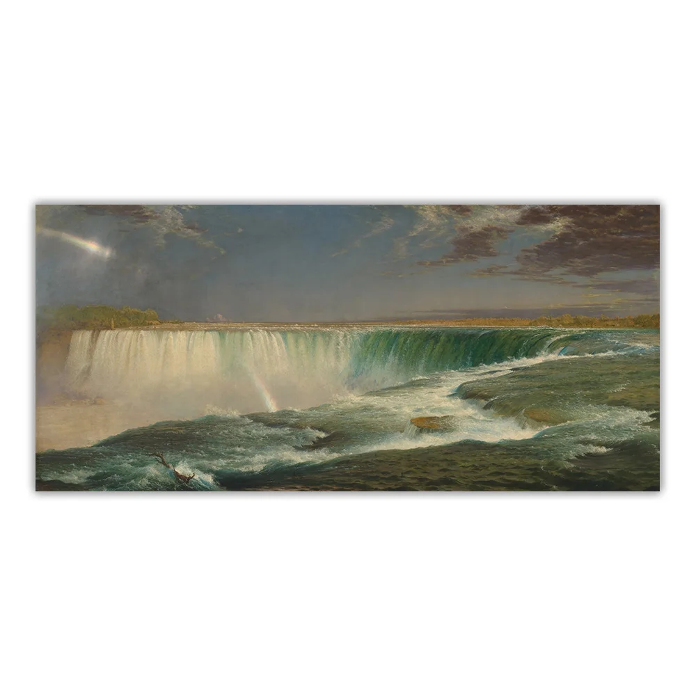 سيتون فريدريك إدوين الكنيسة 《شلالات نياجرا》 لوحة زيتية فنية قماشية عمل فني ملصق صورة خلفية جدار ديكور ديكور المنزل #5