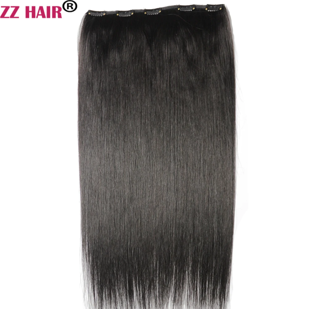 ZZHAIR-البرازيلي الإنسان ريمي الشعر ، لا الدانتيل ، الطبيعية على التوالي ، 100g-200g ، 5 مقاطع في قطعة واحدة ، 16 "-24" ، 1 قطعة مجموعة