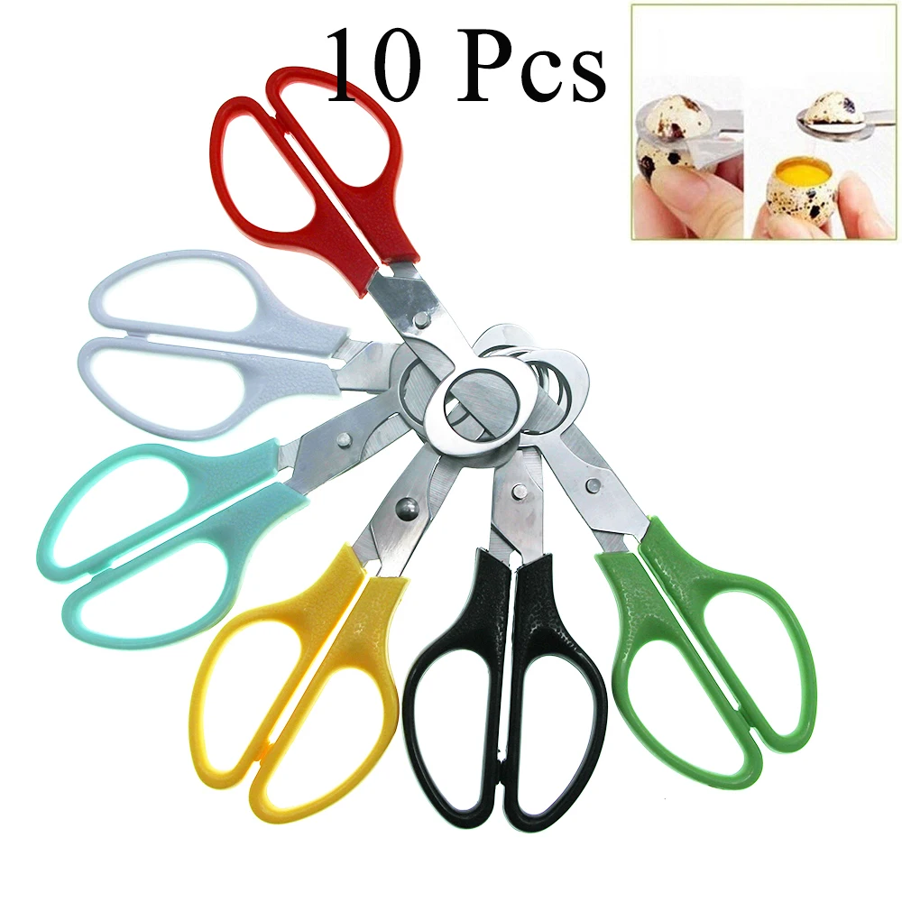 10PCS Stainless Steel Cutter Scissor Pigeon Bird Quail Egg Cigar Opener Cracker Kitchen Clipper Housewife Shear Knife Tool