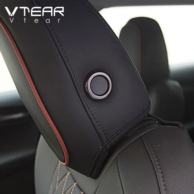 Vtear For Skoda Karoq Seat Accessories interior Headrest Adjustment knob button cover chrome car-styling trim decoration 2023