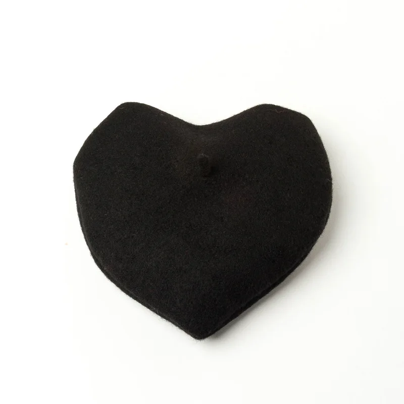 USPOP  New fashion women berets female winter wool beret heart shape beret solid color warm wool hats