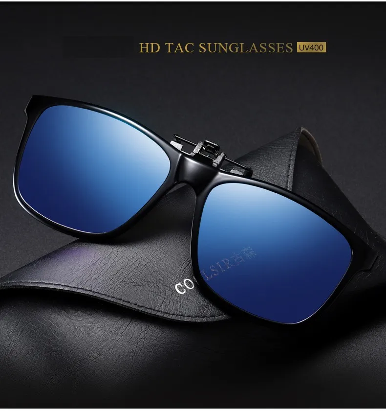 

TR90 Frame Polarized Sunglasses Lens clip on glasses Night Vision Yellow Women Square Sun Glasses with Clips Unisex Clip