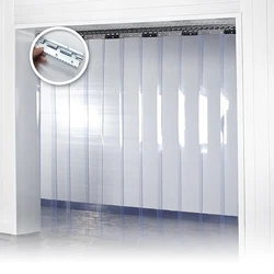 1PCS Kit PVC Strip Curtain Freezer Room Warehouse Hanging Rail Screen Transparent Curtain Windproof Heat Resistant Door Curtain