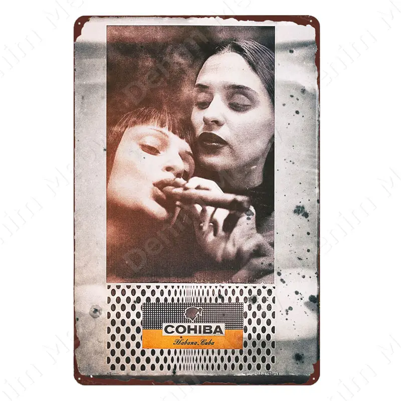 Sexy Lady Cigar Vintage Metal Poster, Tin Sign, Wall Decor for Bar, Cafe, Club Room, Smoke Shop, Home, Man Cave Art Painting image 5