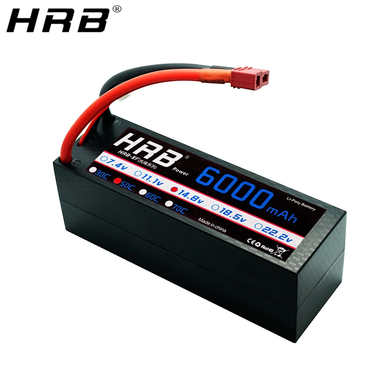 HRB 4S 14.8 فولت 6000 مللي أمبير بطارية ليبو 50C غطاء واقٍ مزخرف لهاتف آيفون عمداء T RC سيارة على الطرق الوعرة شاحنة قوارب هليكوبتر أجزاء الطائرة