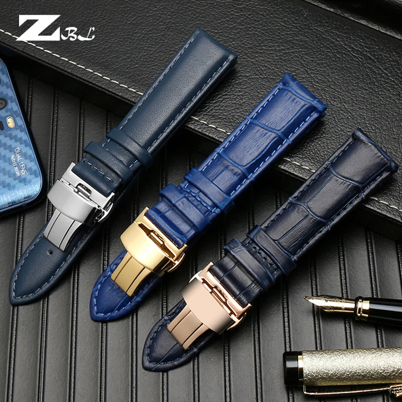 Genuine Leather Bracelet Blue color watch strap for Citizen rossini watchband 14mm 16 18 20mm 21m 22mm 23mm watch band wholesale