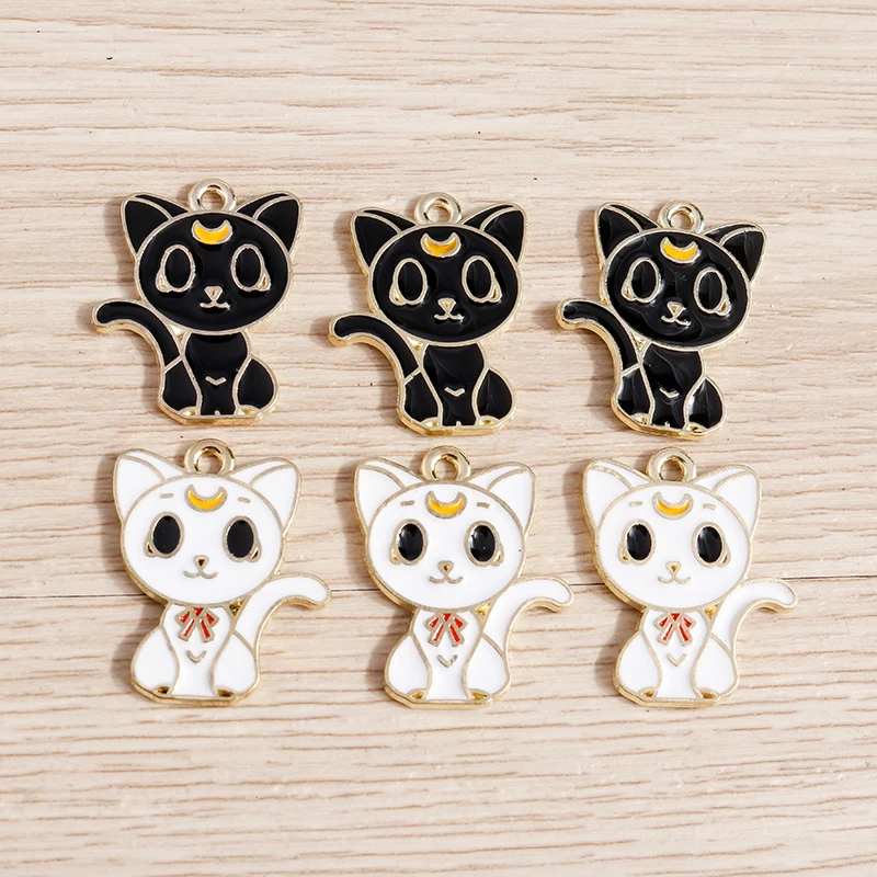 10 teile/los Cartoon Tier Katze Emaille Charms für Schmuck Machen Nette Tropfen Ohrringe Anhänger Halsketten DIY Schlüsselbund Handwerk Liefert – Detail 29