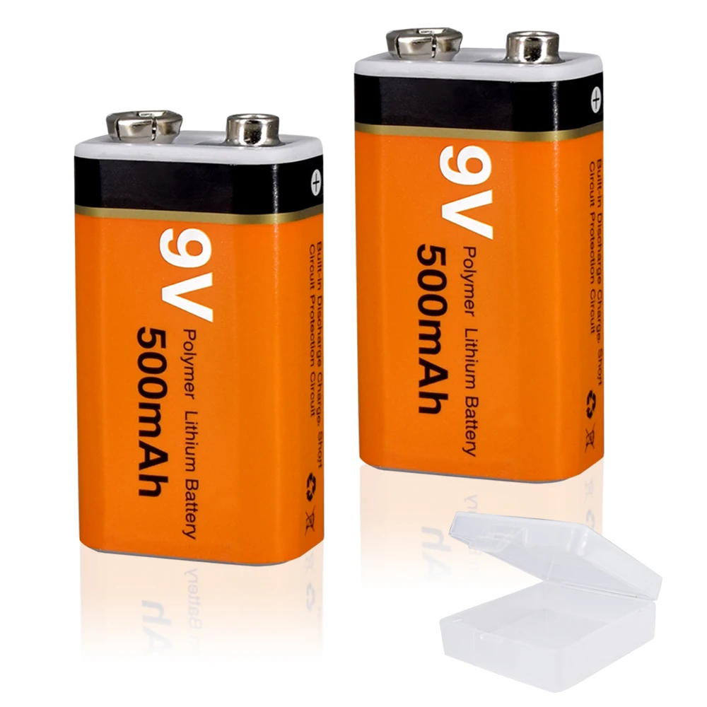 9V 6F22 Rechargeable Battery 500mah li-ion liion li ion lithium 9V batteries for Microphone Remote Control KTV Metal Detector