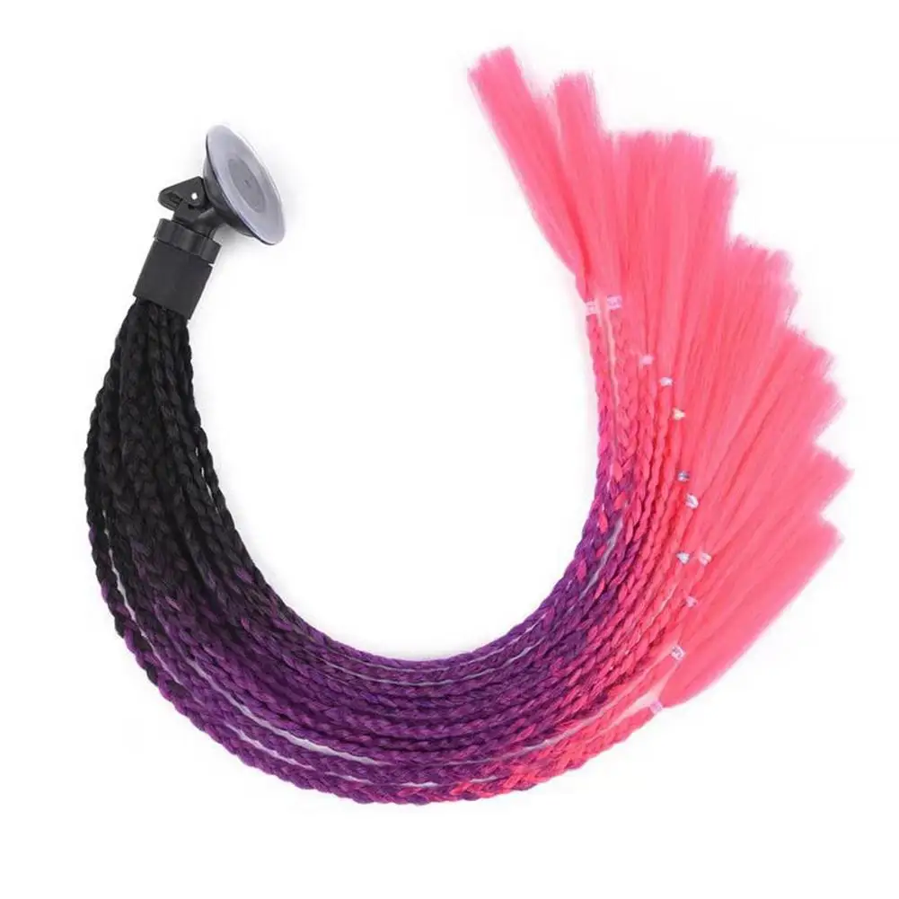 

2021 New Motorcycle Helmet Hair Eye-catching Individual Motorcycle Ponytail Twist Dual Pigtail Ponytail With Sucker Bow With