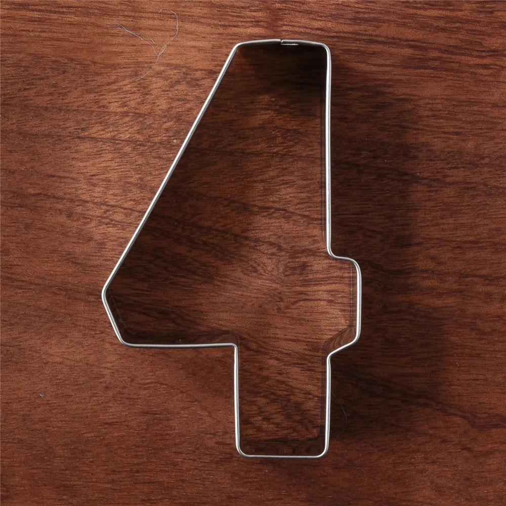 KENIAO Number 4 Cookie Cutter - 5.3 x 8.8 CM - Kids Biscuit Fondant Pastry Bread Sandwich Mold - Stainless Steel