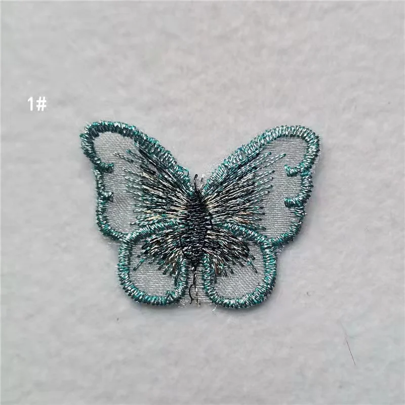

300 Pieces/Batch 3.5x2.5cm Organza Small Butterfly Embroidery Patch Diy Sewing Wedding Veil Lace Clothing Accessories Wholesales