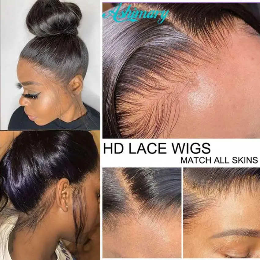 Ashimary 13X4/13X6ตรงลูกไม้ด้านหน้าด้านหน้ามนุษย์ Wigs สำหรับผู้หญิงสีดำ4X4ปิดวิกผมกว้างวิกผมลูกไม้ HD วิกผมลูกไม้ด้านหน้าด้านหน้า