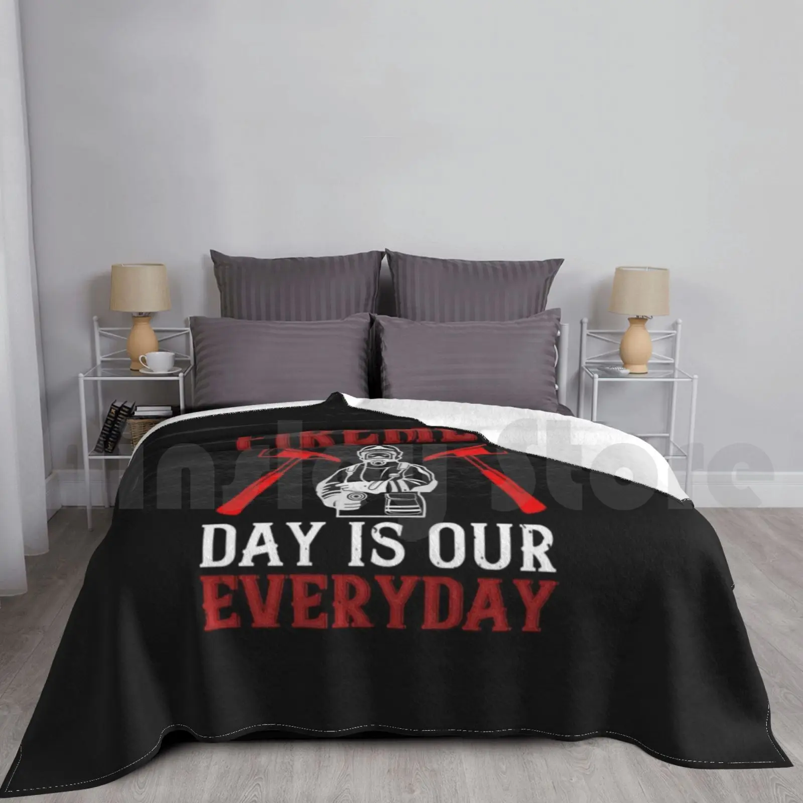 Firemen Your Worst Day Is Our Everyday Blanket Fashion Custom Firefighter Fire Fireman America Emt Flag Hero