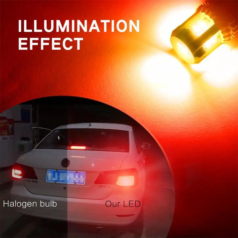 AUXITO 2Pcs T20 7443 7440 W21/5W W21W LED Bulb Car Backup Reverse Lights Daytime Running Light Brake Lights 12V White Red
