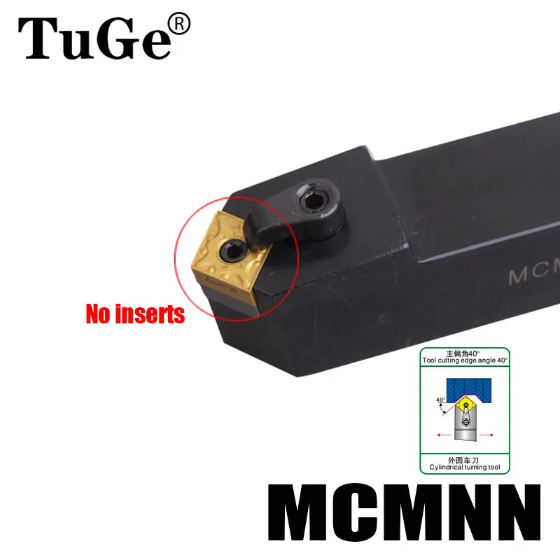 MCMNN1616H12-100 MCMNN2020K12-100 MCMNN2525M12-100 External Lathe Turning Tool Holder Cutting Angle 40° Cutter Holder No Insert