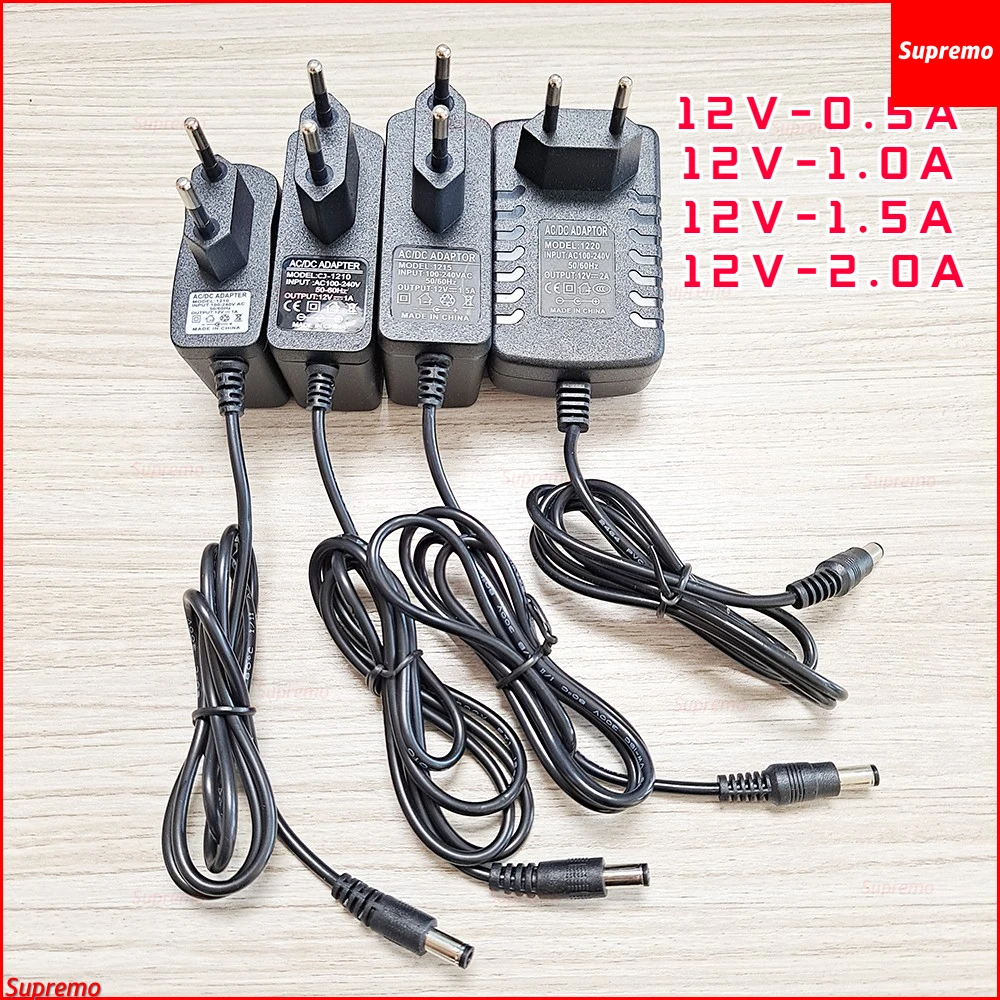 

Power Supply Adapter DC 12V 0.5A 1A 1.5A 2A Universal Charger AC 220V to 12V Lot ONU ONT EPON GPON FE GE Fonte US EU optional