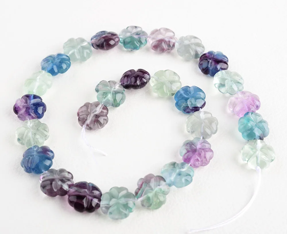 

2pcs Natural 15mm Fluorite Rough Nugget Beads 15.5" Strand