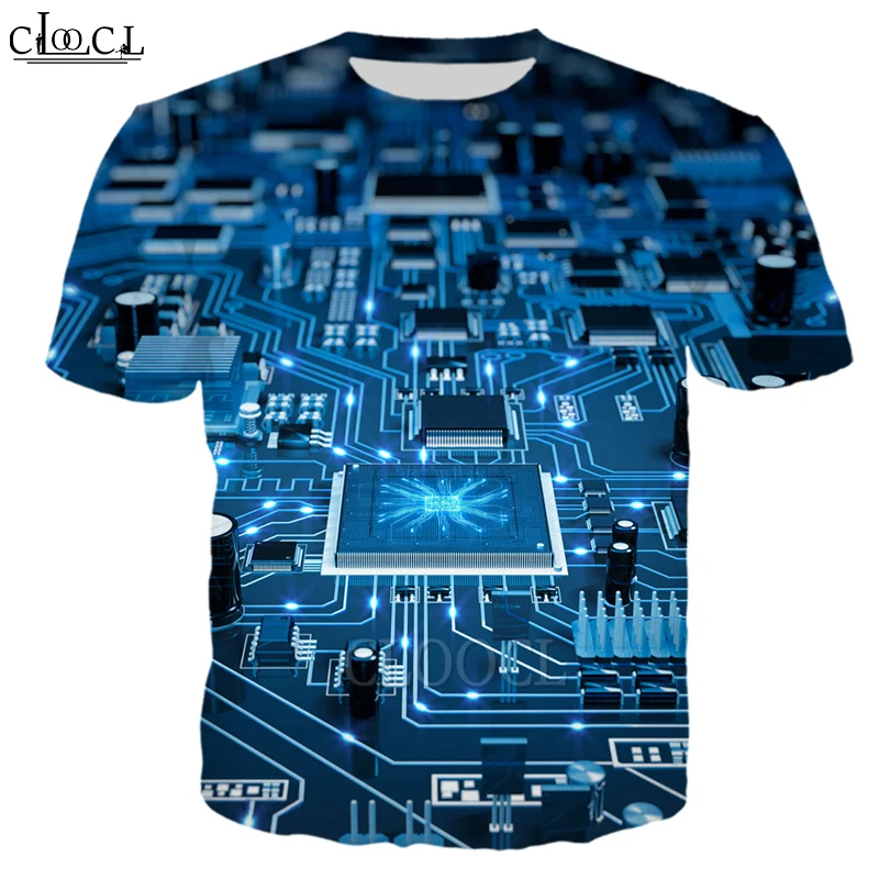 CLOOCL Electronic Chip Pattern 3D Print T Shirt Streetwear Men Women Fashion T-shirt Harajuku Boy Girl Shirts Homme Tshirt Tops