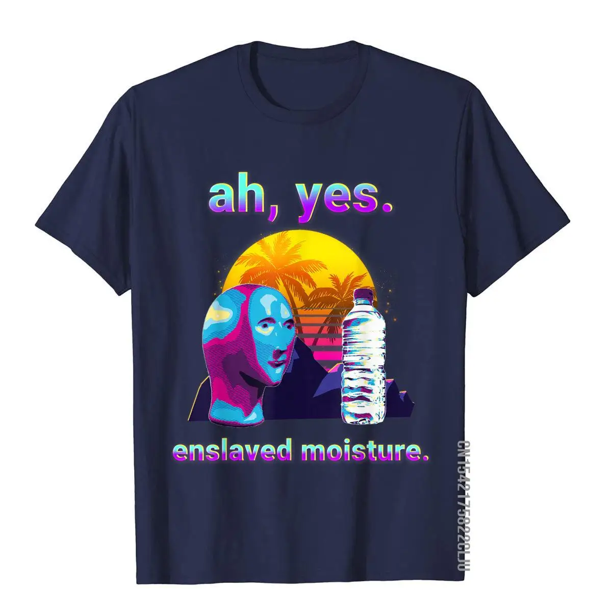 Ah Yes Enslaved Moisture Dank Meme Retro 80s Vaporwave T-Shirt Simple Style Men T Shirts Designer Cotton Tops Tees Comics