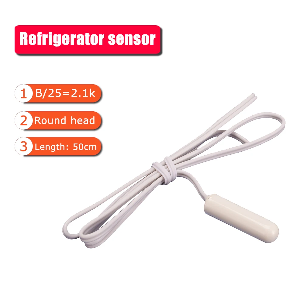 universal 2.1K refrigerator temperature sensor probe round head freezer fridge controller sensor ice box replacement parts