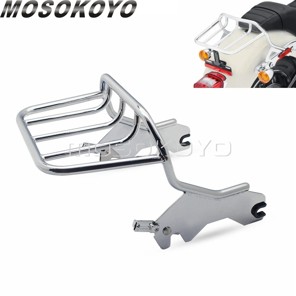 

Motorcycle Chrome Steel Detachable Two Up Rear Luggage Rack for Harley FXLR Softail 2020 Low Rider S FXLRS 2018 Sport Glide FLSB