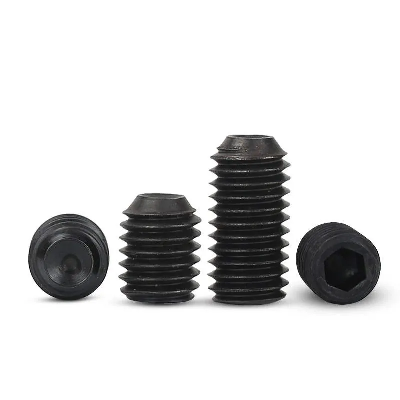 10/50pcs M2 M2.5 M3 M3.5 M4 M5 M6 M8 DIN916 Black grade 12.9 alloy steel Hex Hexagon Socket Allen Cup Point Grub Screw Set Bolt