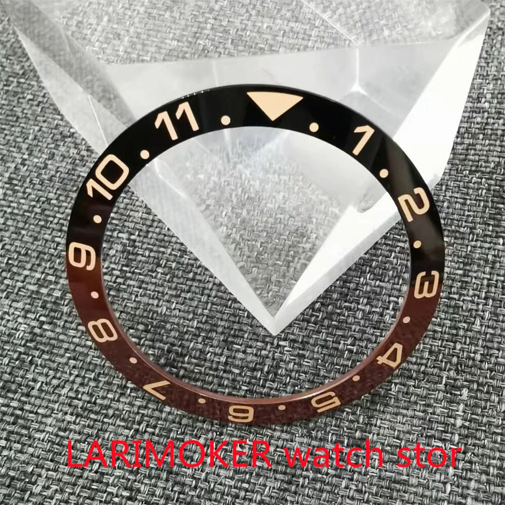 38mm top negro marrón Conjunto de reloj biselado piezas de reloj