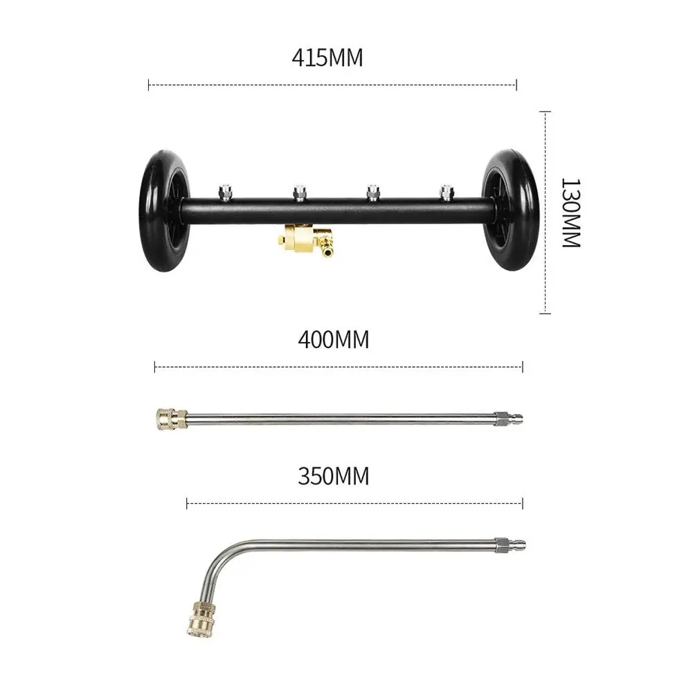 Pressure Washer Undercarriage Cleaner, 16 Inch Power Washer Surface Cleaner Attachments,Underbody Car Wash Water Broom with 2 Pi