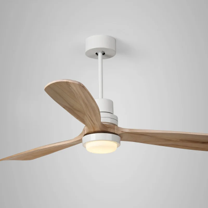 220V LED Ceiling Fan For Living Room 110V Wooden Ceiling Fans With Lights 52 Inch Blades Cooling Fan Remote Fan Lamp